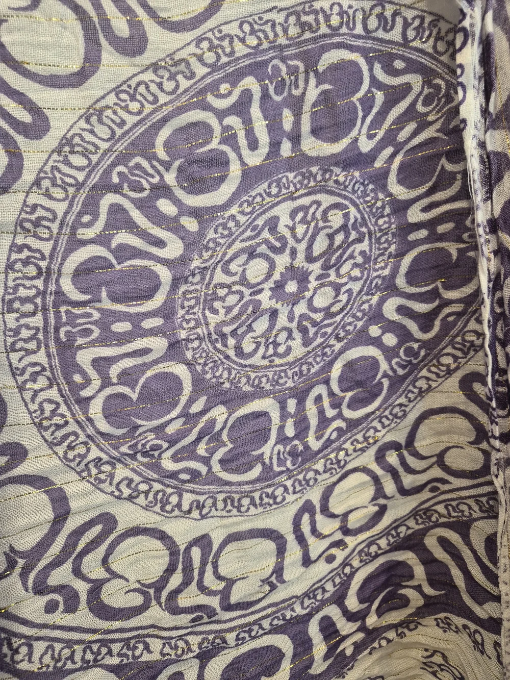 5/25 Boho Purple & White Printed Scarf